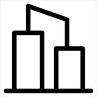 A black and white icon of two buildings vector