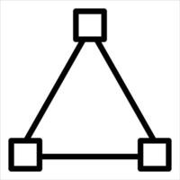 A triangle with three squares inside it vector