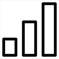 A bar chart with a line going up vector