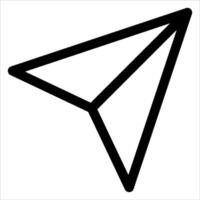 A black and white drawing of a paper airplane vector