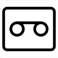 A black and white icon of a cassette tape vector