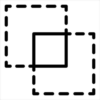 A square with two lines drawn around it