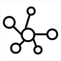 A black and white image of a network icon vector
