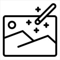 un negro y blanco icono de un cámara y un lápiz vector