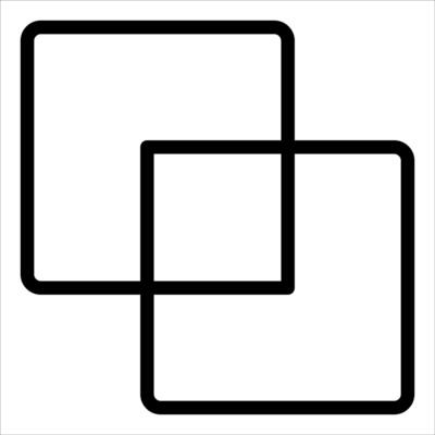 A black and white square with two squares inside