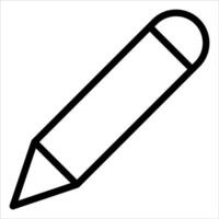 A black and white outline of a pencil vector