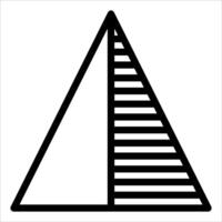 A triangle with a line drawn on it vector