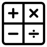 A calculator icon with four different symbols vector