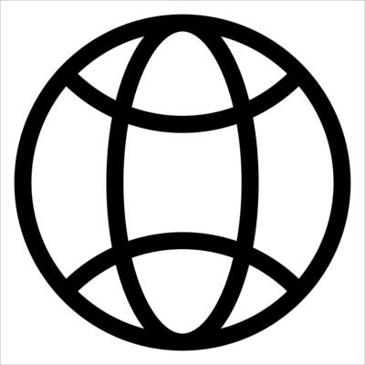 A super black and white globe with a circle inside