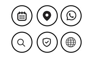 Website Feature Icons in Simple Style vector