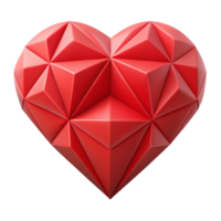 picturesque rare Symmetrical heart shape composed of triangles, flat red color, with Scalable Design. png