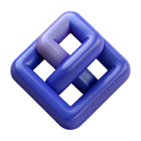 alluring passionate futuristic Abstract interlocking squares, minimal design, flat color, crisp edges with Scalable Design. top-tier png