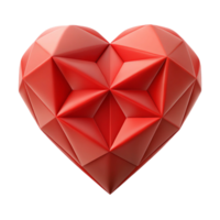glorious melancholic artistic Symmetrical heart shape composed of triangles, flat red color, with Scalable Design. luxury png