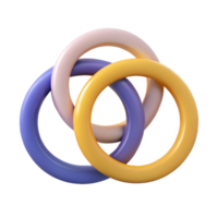 memorable tropical Three intersecting circles, minimal design, clean lines, flat color with Scalable Design. expertly shot png