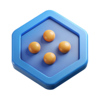 coveted renaissance Hexagonal character with three small circles inside. Crisp edges, flat color, minimal with Scalable Design. ultra HD png