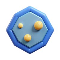energetic alluring Hexagonal character with three small circles inside. Crisp edges, flat color, minimal with Scalable Design. high resolution png