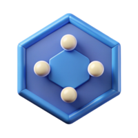 dramatic contemporary Hexagonal character with three small circles inside. Crisp edges, flat color, minimal with Scalable Design. premium png