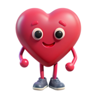 peaceful vibrant Heart-shaped character with small, round feet. Flat color, symmetrical design, with Scalable Design. high quality png