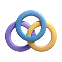 bold picturesque Three intersecting circles, minimal design, clean lines, flat color with Scalable Design. high quality png