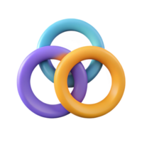beautiful intense rustic Three intersecting circles, minimal design, clean lines, flat color with Scalable Design. crisp png