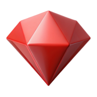 requintado futurista geométrico diamante forma com fresco arestas e plano vermelho cor. peso único acidente vascular encefálico com escalável Projeto. estúdio qualidade png