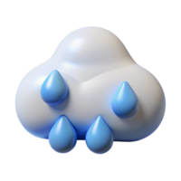 enchanting contemporary Cloud-shaped character with simple raindrop shapes. Clean lines, minimal design, with Scalable Design. flawless png