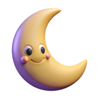 breathtaking playful art deco Smiling crescent moon character with pointed tips. Clean lines, flat color, minimal design with Scalable Design. ultra HD png