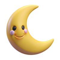 exquisite celebrated Smiling crescent moon character with pointed tips. Clean lines, flat color, minimal design with Scalable Design. png