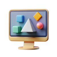 ethereal breathtaking Monitor, geometric shape and flat color. Minimal with Scalable Design. flawless png