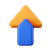 beautiful dynamic avant-garde Upload arrow, clean lines and flat color. Minimal design with Scalable Design. artisan png
