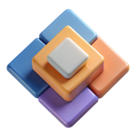 whimsical serene Overlapping squares and rectangles, flat colors, clean lines. Minimal design with Scalable Design. premium png