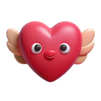 gorgeous rare Heart-shaped character with small wings. Clean lines, flat color, with Scalable Design. png