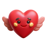 glorious exceptional Heart-shaped character with small wings. Clean lines, flat color, with Scalable Design. png