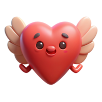 picturesque standout Heart-shaped character with small wings. Clean lines, flat color, with Scalable Design. png