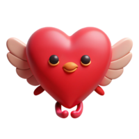 vibrant rare Heart-shaped character with small wings. Clean lines, flat color, with Scalable Design. png