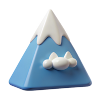 magnificent dynamic coastal Triangular mountain character with a snowy peak. Crisp edges, minimal design, flat color with Scalable Design. luxury png