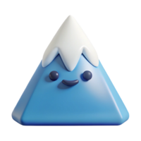 wonderful reflective industrial Triangular mountain character with a snowy peak. Crisp edges, minimal design, flat color with Scalable Design. top-tier png