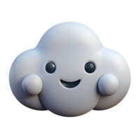 calm gorgeous Cloud character with rounded edges and a happy expression. Clean lines, scalable, flat color with Scalable Design. expertly shot png