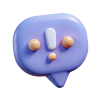 dreamy exquisite Speech bubble character with an exclamation point. Crisp edges, clean lines, with Scalable Design. studio quality png