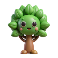 captivating tropical Tree character with circular leaves. Clean lines, flat color, minimal design with Scalable Design. expertly shot png