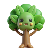 glorious organic Tree character with circular leaves. Clean lines, flat color, minimal design with Scalable Design. professional png