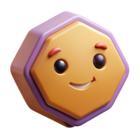 vibrant baroque Hexagon character with a smiling face. Clean lines, symmetrical, with Scalable Design. high quality png