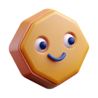 rare rustic Hexagon character with a smiling face. Clean lines, symmetrical, with Scalable Design. original png