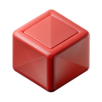 extraordinary unforgettable Geometric cube with crisp edges and solid red. Minimal with Scalable Design. png