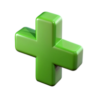 striking acclaimed Crisp edges define a plus sign. Flat green. Single-weight stroke with Scalable Design. png