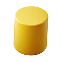 glorious bold retro Geometric cylinder with crisp edges and solid yellow. Minimal with Scalable Design. refined png