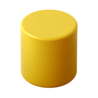 joyful majestic Geometric cylinder with crisp edges and solid yellow. Minimal with Scalable Design. precision png