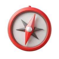 beautiful calm nordic Minimalist compass with clean lines and flat red with Scalable Design. sharp png