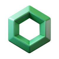 impressionante calma arte deco geométrico hexágono com interior círculo, plano verde, com escalável Projeto. feito à mão png