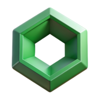 fascinating passionate gothic Geometric hexagon with inner circle, flat green, with Scalable Design. ultra HD png